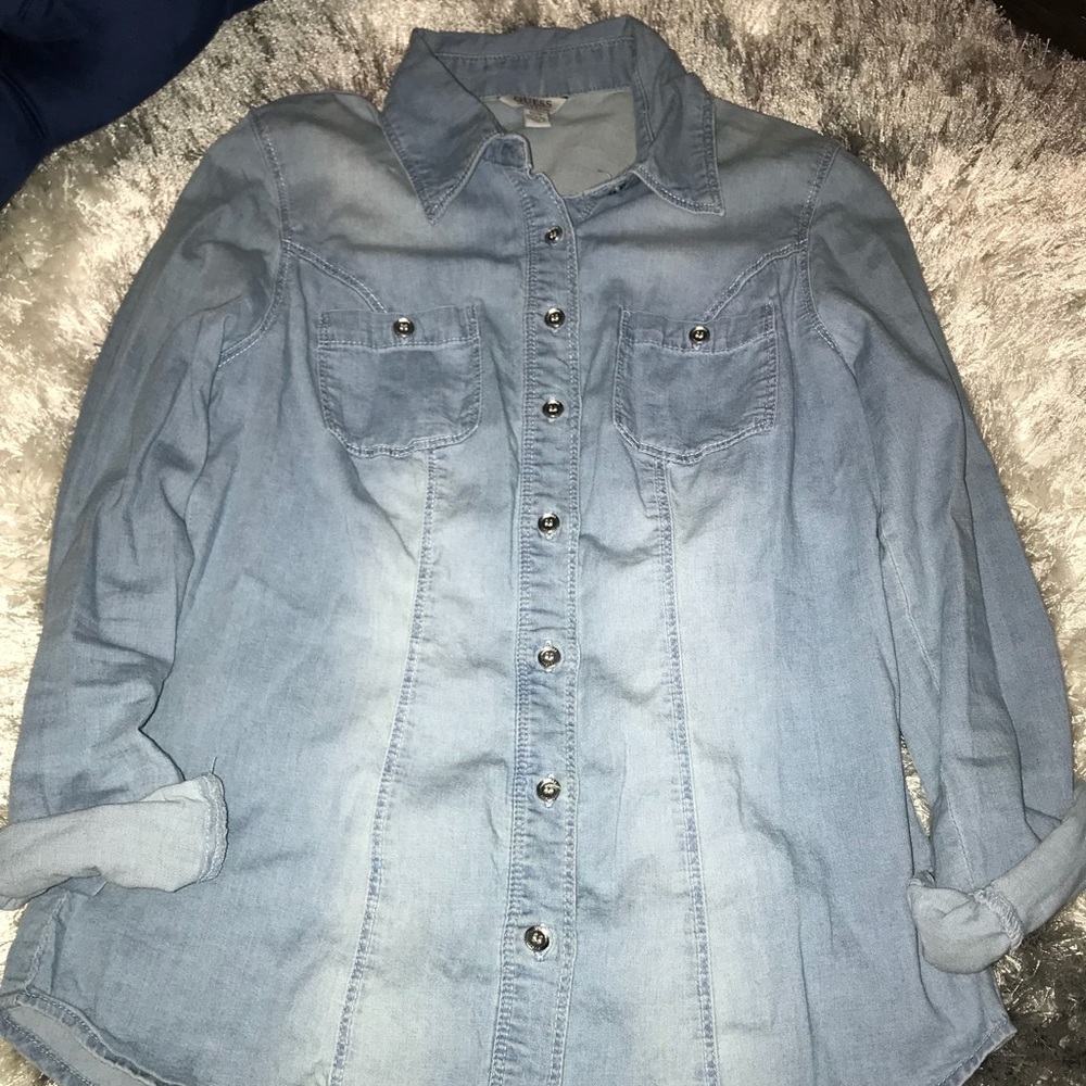 Denim button down